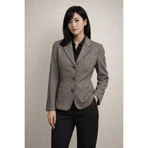 Lauren Ralph Lauren Women's Size 8 Wool Houndstooth Blazer Classic Preppy VTG